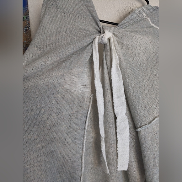 POL Light Green Unique Open Front Tie Back Cardigan Sz L - Picture 3 of 10